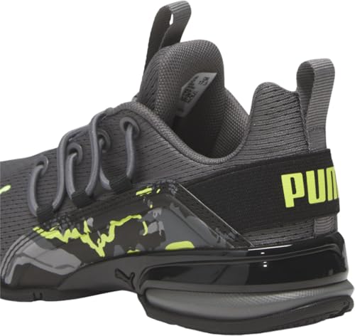PUMA - Kids Axelion Mesh Seismic Camo Shoes, Color Cool Dark Gray/Electric Lime, Size: 12 M US Little Kid2