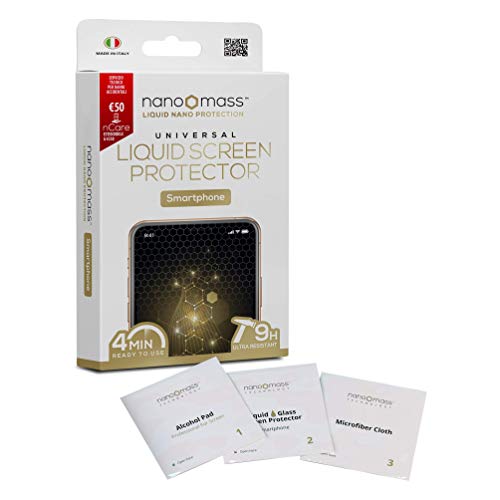 NANOMASS Liquido Protezione Schermo Smartphone/Smartwatch + nCare Servizio di Estensione di assicurazione per Riparazione del Display per Danno accidentale dal Valore di 50€