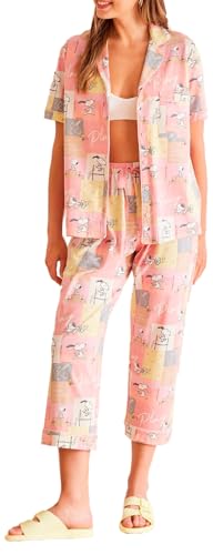 Women'secret Pijama de Manga Corta Masculino multilicense Juegos Olímpicos Camisero 100% algodón Play, Rojo Fresa, M Women's