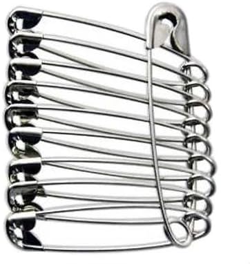PARTH IMPEX 100 Extra Large Sturdy Safety Pins 2 Inches / 50 mm Sewing Craft Pin Needles (Pack of 100 Pin) Nickel Steel Polished