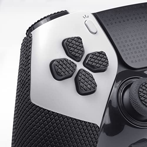 【 グリップ力強化 & 吸汗力強 】 TALONGAMES PS5 用 コントローラーグリップ クラシックバージョン アンチスリップテープ PlayStation 5 DualSense Edge 滑り止め グリップ テープ 十字キーパッドシール付き 滑り止め グリップシール カット済 1セット入り [ グリップ部分 + 十字キーパッド + ボタン+トリガー ] (ブラック)