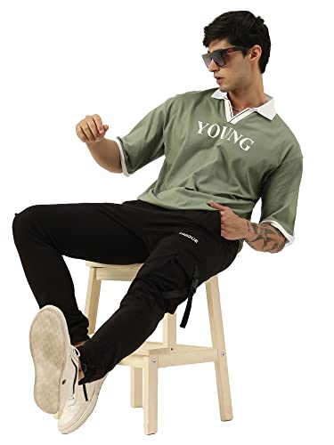 Image of Maniac || Mens || Printed || Polo Neck || Half Sleeve || Cotton || Oversized Fit || T-Shirt
