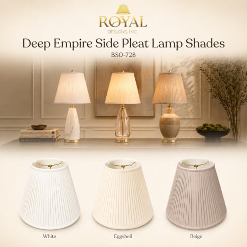 Royal Designs Deep Empire Side Pleat Lamp Shade in Eggshell, 9 x 18 x 14 by Royal Designs, Inc. - Used condition - Image 3