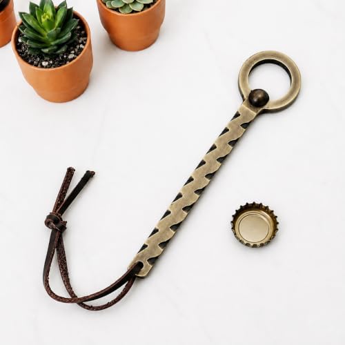 Hand Forged Antique Gold Lightning Bolt Beer Bottle Opener Heavy Duty Medieval Bottle Opener Wrought Iron Beer Cap Bottle Opener, Handmade Brass Antique Beer Bottle Opener by Living Ideas image 2