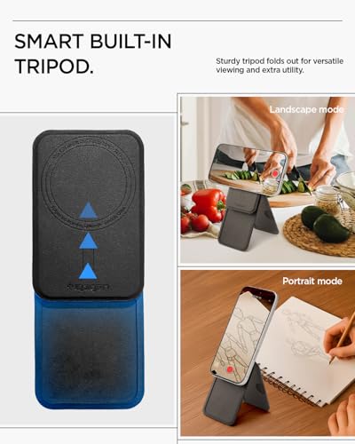 Image of Spigen Slim Fold (MagFit) Magsafe Card Holder with Stand, 3 Cards Magnetic Wallet Compatible with iPhone 17 /16 /15 /14 /13 /12 Models, Pixel 10 Pro /Pro XL /Fold - Black