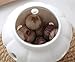 Garlic Keeper, Bekmore Ceramic Garlic Storage Container Vented White Stoneware with Bamboo Lid