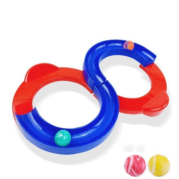 8 Shape Infinite Loop Interaction Creative Track with Bouncing Balls Best Hand-Eye Coordination Developing Indoor Games for Kids Balancing Toy 3 Balls Kids (Multicolor)-image-16