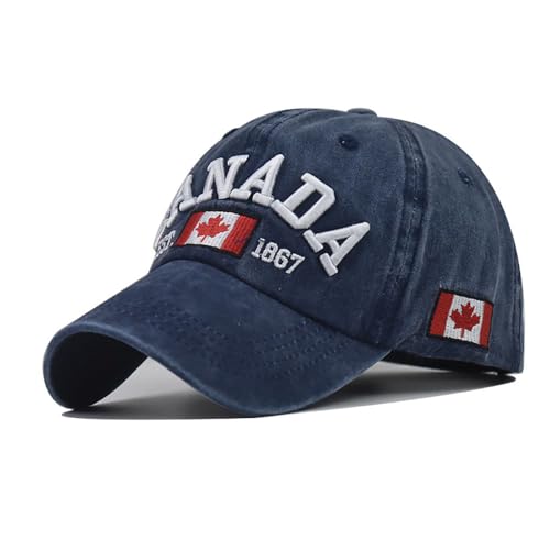Casquette de baseball classique drapeau du Canada en coton délavé sport