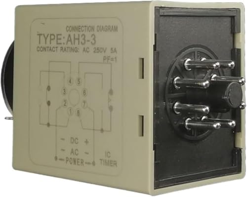 Relais de temporisation AH3-3 à large tension pour programmation de 14s à 60m - 7