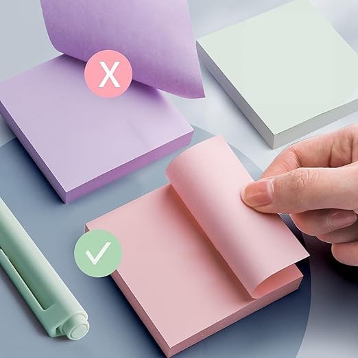Image of Premium Sticky Notes Set, 400 Sheets Self-Adhesive Memo Pad, Pastel Morandi Colors, 7.6 x 7.6 cm, 4 Colors, 100 Sheets Each