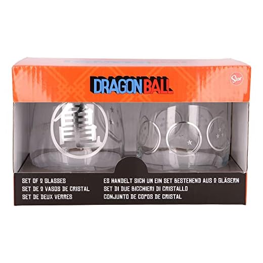 Stor Juego de 2 Vasos de Agua de Cristal de 510 ml de Dragon Ball