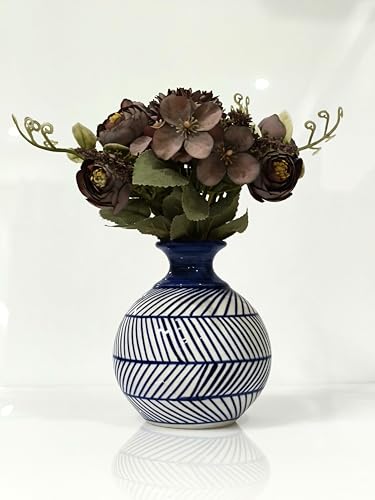 Image of Bliss Hohm Round Decorative Vase for Home Decor (5 Inches), Ceramic Flower Vases for Living Room and Office Decor, Decoration Items, Wall Tabletop showpieces, Flower Pots