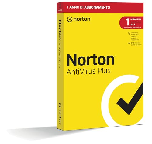 Norton Antivirus Plus 2026, 1 dispositivo, 1 anno, prodotto fisico