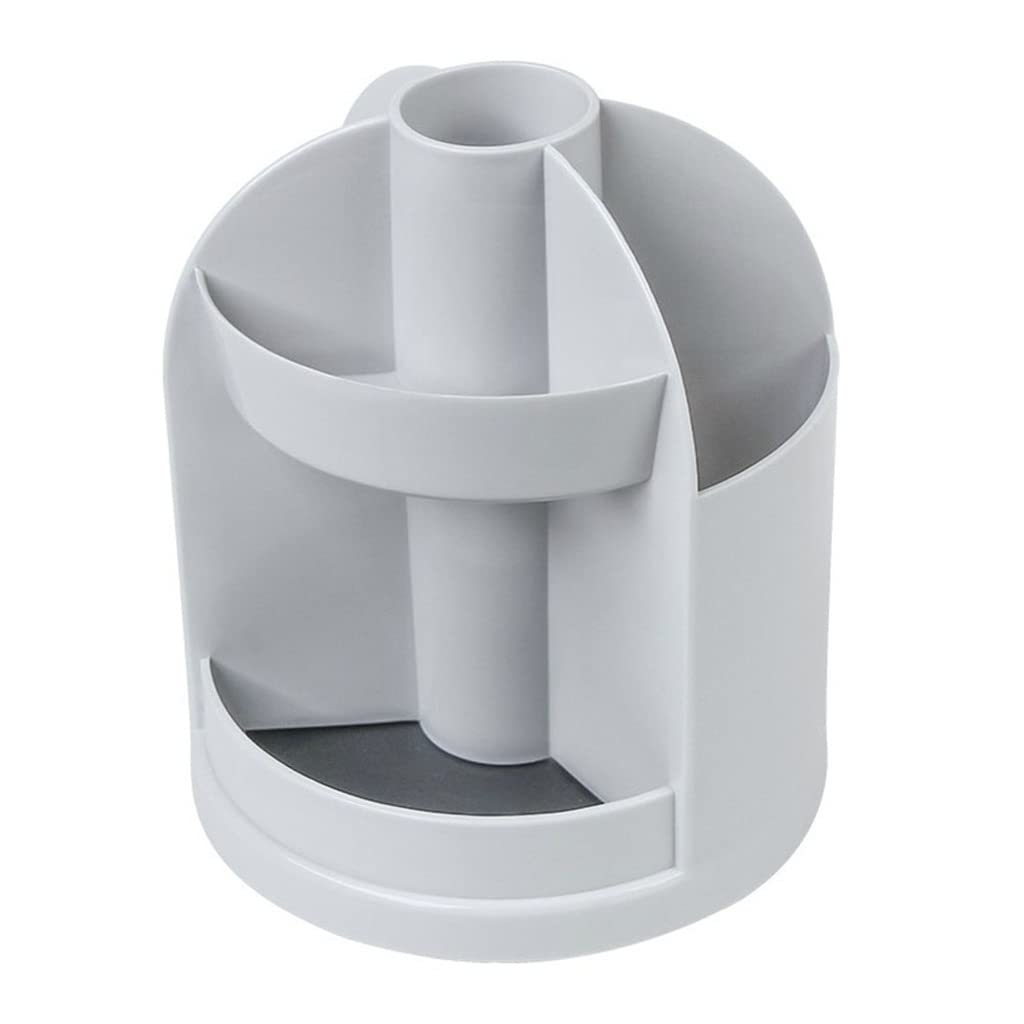Scrivania portapenne per separazione Domestica di cancelleria di Forma cilindrica Girevole a 360 Gradi, portapenne (Grigio 12 * 14 cm)