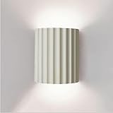 LightInTheBox Modern LED Wall Sconce Minimalist Resin Wall Light Nordic Style Half-Cylinder Tree Root Desgin Up and Down Light for Stairs Hallway Bedroom (White)