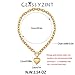CLASSYZINT Gold Chunky Puffy Heart Pendant Necklaces for Women, Big Heart Chain Link Necklace Toggle Clasp Heart Charm Necklaces