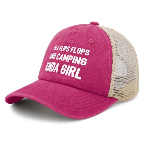 I'm A Flips Flops and Camping Kinda Girl Hat Trucker Hat Men Dad Hats Funny Gifts2
