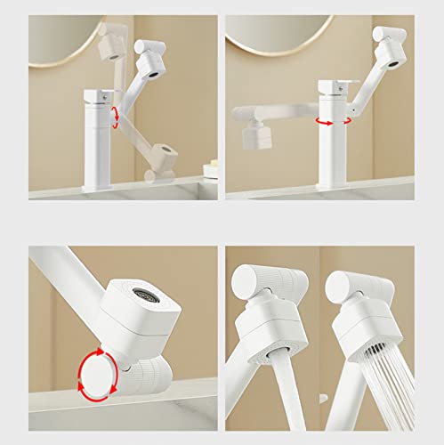 Mitigeur de lavabo haut de gamme blanc à commande multidirectionnelle - 6