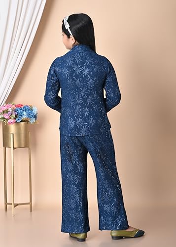 Image of Girls Sparkly Corduroy Co-ord Set, Jacket and Pants, Outfit, Formal Occasion Dress
