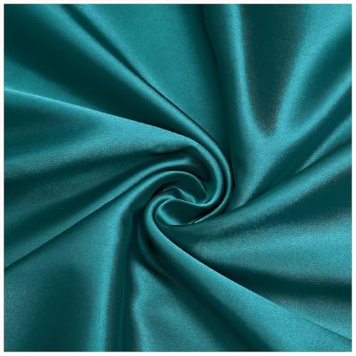 Tissu satin au mètre vert lagon 1,5x10m pour couture et décoration