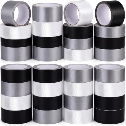 Image of Fainne 24 Pack Colored Duct Tape Bulk, Plain Color, 10 Yards X 2 Inches | Heavy Duty Waterproof Colorful Decorative Duct Tape Multi Purposes No Residue Tear by Hand for DIY Indoor Outdoor Use
