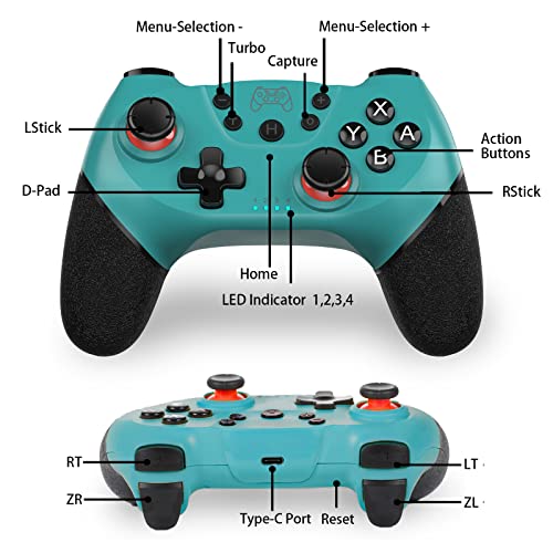 Sefitopher Wireless Switch Controller, Pro Controller Compatible For Switch/Switch Lite/Switch Oled, Pc Controller Support Gyro Axis Sensor, Dual Vibration Turbo Function, Ergonomic Non-Slip, Wakeup And Screenshot #TOP2