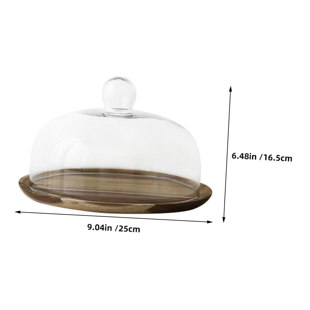 JECOMPRIS Glass Dessert Dome with Base Elegant Cake Stand for Displaying Cakes Cupcakes and Fruits Sturdy Tray with Glass Dome for Parties and Events