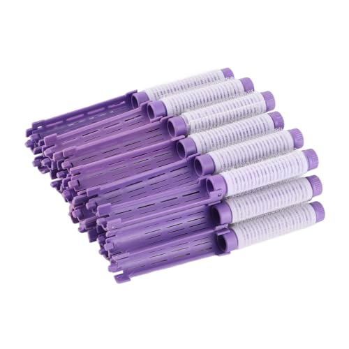 Fluffy Korean Perming Rod Rollers, 20pcs Hair Curling and Styling Kit for DIY Root Perm (Purple)
