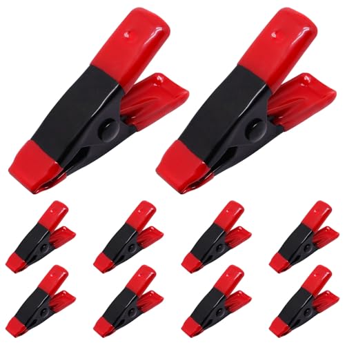 Image of 10Pcs Small Clamps Metal Spring Clamps Small Spring Clamps for Crafts Balloon Archfor 2 Inch Red