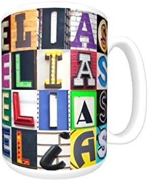 ELIAS Coffee Mug / Cup - using photos of sign letters - personalized
