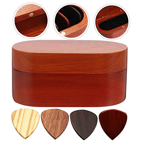 Rangement pour médiators de guitare avec accessoires rouges compacts - 4