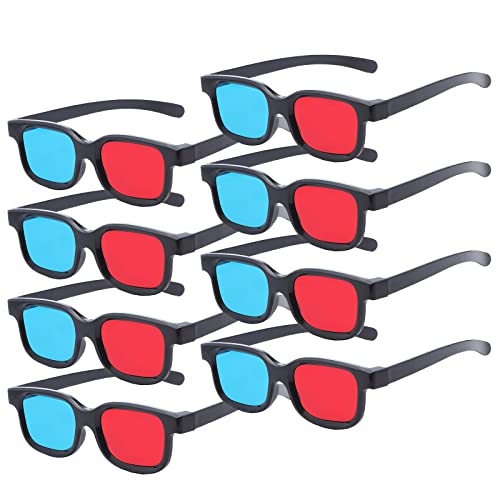 Rojo-Azul Gafas 3D, 3D Gafas de visualización para Ver películas en 3D, Juegos y Fotos en formatos Rojo-Azul. Compatible con monitores de Ordenador Normales, televisores, proyectores 4 Packs