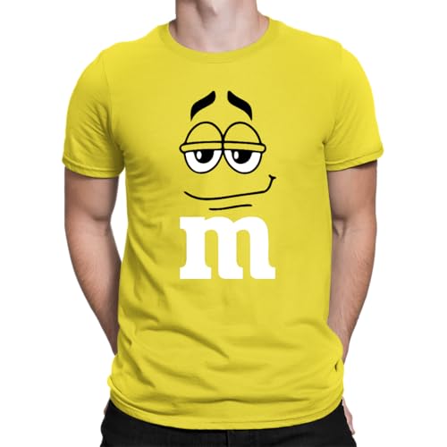 M Costume de carnaval de groupe imprimé – Costume de carnaval pour homme et femme, 1 t-shirt jaune pour homme, L