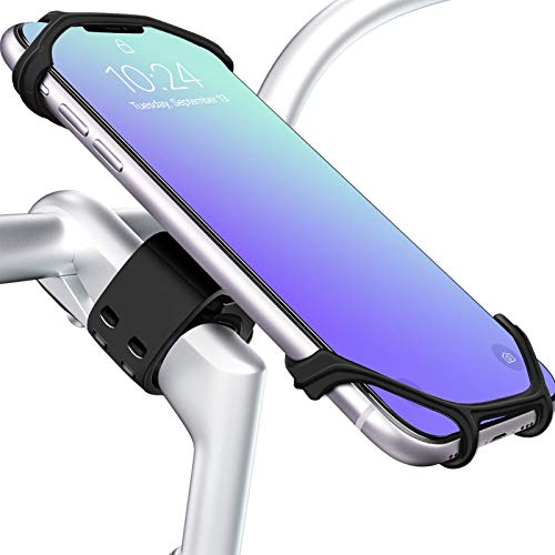 COVACURE Fiets Telefoonhouder, afneembare 360 ° Rotatie Fietstelefoon Mount voor Sturen, Universele Siliconen Fietstelefoon Houder Compatibel met 4.5 "tot 7.5" Smart Telefoons (Zwart)