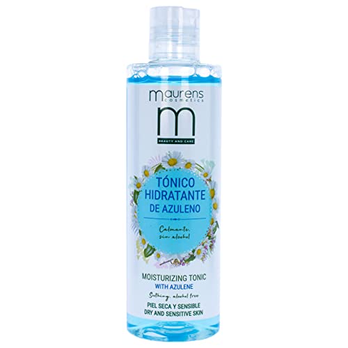 Maurens, Tónico Facial Hidratante con Azuleno y Hamamelis. Refrescante, calmante y descongestionante. Sin Alcohol. Tónico facial adecuado para pieles secas y sensibles. 250 ml