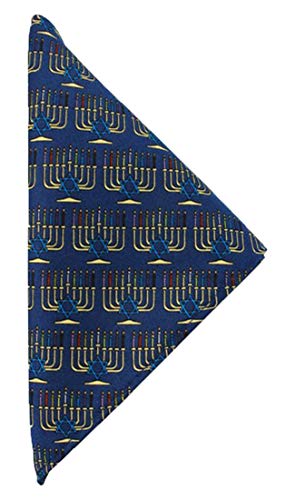 Jacob Alexander Men's Boys Menorah Candle Lights Happy Hanukkah Star of David Pocket Square Handkerchief Hanky
