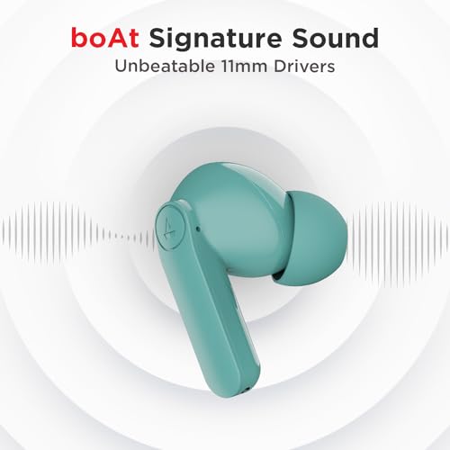 Image of Boat Airdopes 138 Pro TWS in Ear Earbuds with 11mm Drivers, 45 Hours Playback, ASAP Charge & Quad Mic ENx(Mint Cascade)