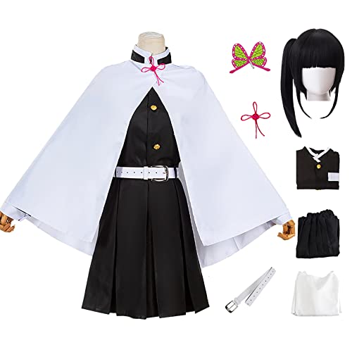 YEAJION Tsuyuri Kanao Cosplay Kostüm mit Perücke Demon Slayer Kostüm Anime Cosplay Kostüm Kimetsu no Yaiba Kimono Set Halloween Karneval Party Bühnenauftritt Kostüm Erwachsene Damen Herren, S Cover