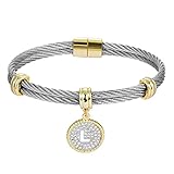 BIJOUX BOBBI Luxury Packaging Alphabets Cubic Zirconia Twisted Wire Initial Bracelets - A4168BXK-L
