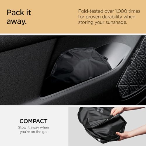 Image of Spigen Triple-Coated CryoShade Front Windshield Sunshade (Reinforced Velcro Strap) Designed for Rivian R1T & R1S