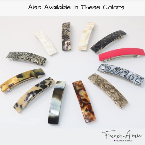 French-Amie-Oblong-Handmade-35-Celluloid-Automatic-Hair-Clip-Barrette-for-Girls-Strong-Hold-Hair-Clips-for-Women-No-Slip-Durable-Hair-Accessories-Made-in-France-Opera
