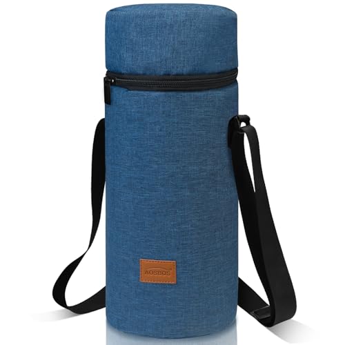 Aosbos Bolsa Isotérmica Grande para Botellas de Vino y Champán, 1,5L Portátil Bolsa de Agua con Correa para Senderismo Viajes Camping Fiesta