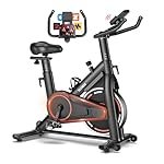 Heimtrainer Fahrrad mit App, SLUNSE Leises Hometrainer Ergometer mit Verbessertem LCD-Monitor, Spinning Bike Indoor mit Verstellbarem Widerstand, Fitnessbike bis 160KG für Kardio-Training zu Hause