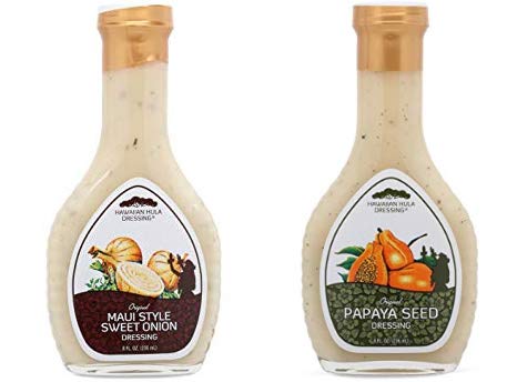 Hawaiian Hula Maui Style Sweet Onion and Papaya Seed Dressing (2 Pack)