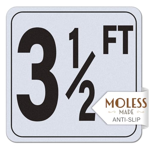 MOLESS Pool Stickers – 3½FT Pool Depth Markers, 6x6″ Anti-Slip Vinyl Pool Depth Marker Sticker for Pool Safety Signs, Adhesive Swimming Pool Depth Sign for Decks, 1 Pack
