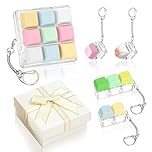 5 Pcs Keyboard Fidget Toy for Adults Kids, Funny Stress Relief Clicker Fidget Keychain with Gift Box, Portable Finger Decompression Keyring for Office School