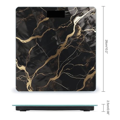 Báscula digital de baño Black Gold Marble de alta precisión miniatura 2