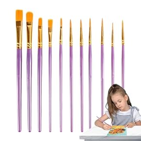 TREXD 油彩 水彩 ブラシセット10本 絵画 ネイル 絵の具 筆 紫 可愛い TREXD 油彩 水彩 ブラシセット10本 絵画 ネイル 絵の具 筆 紫