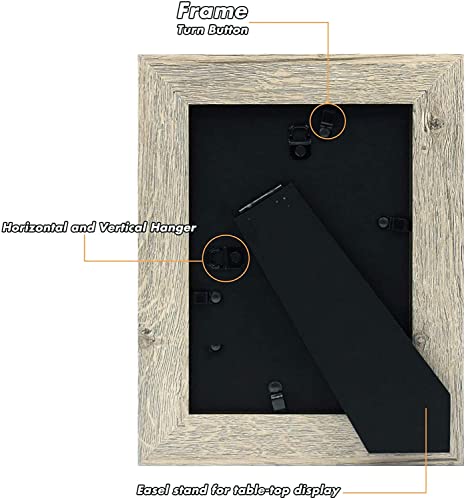 Frametory, 5X7 Photo Frame Beige Distressed Grain Style - Frames For 5 By 7 Picture Or Photo - Wide Moulding Design With Real Glass - Wall Display Or Tabletop Display (2 Pack) #TOP4