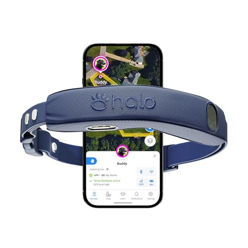 Halo Collar 5, New Wireless Dog Fence & GPS Dog Collar, Subscription Required, Waterproof, Midnight, One Size
